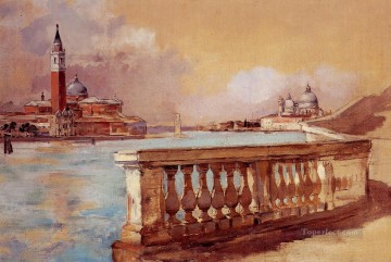 Gran Canal en el paisaje Frank Duveneck Venecia Pinturas al óleo